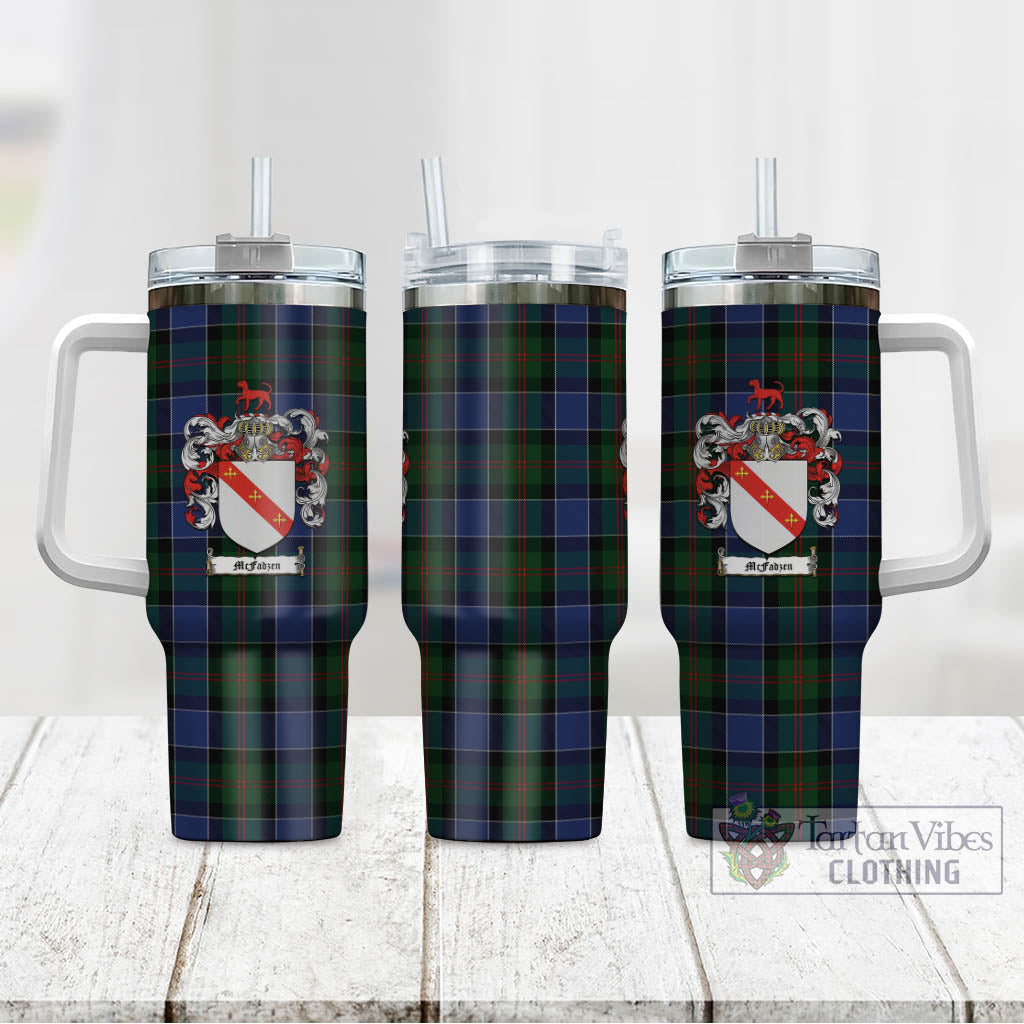 Tartan Vibes Clothing McFadzen 01 Tartan and Family Crest Tumbler with Handle