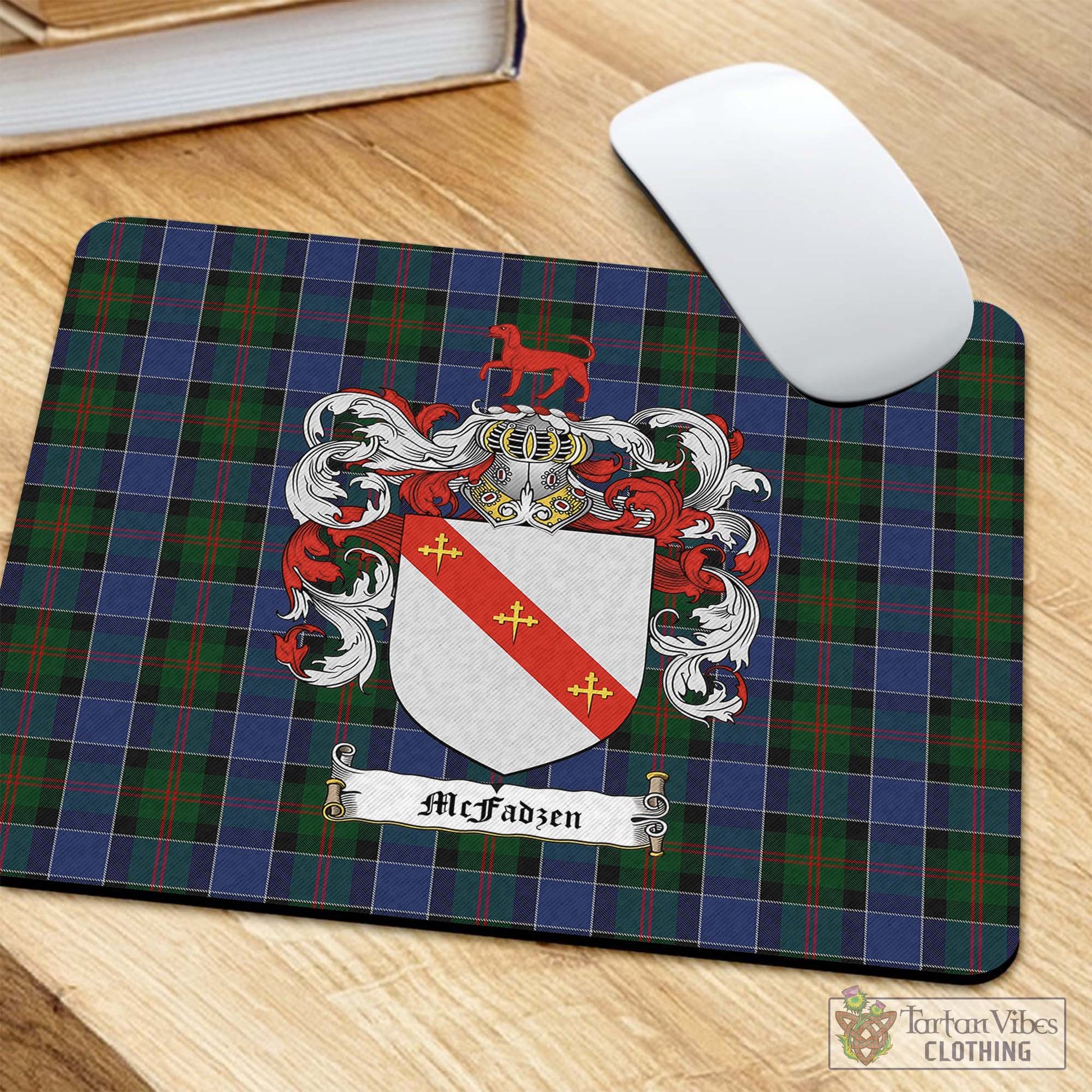 Tartan Vibes Clothing McFadzen 01 Tartan Mouse Pad with Family Crest