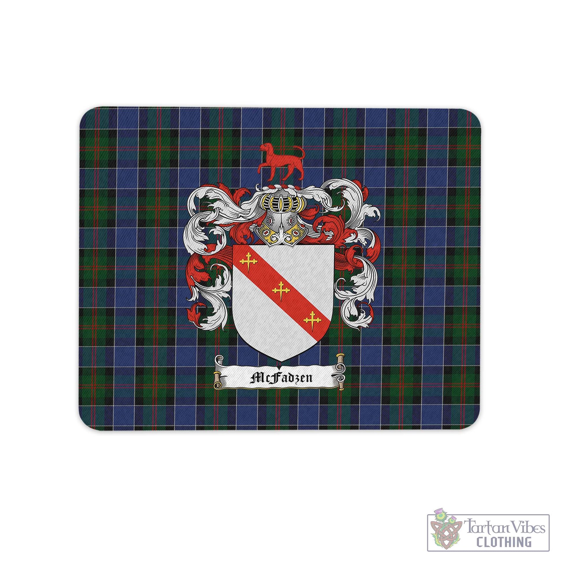 Tartan Vibes Clothing McFadzen 01 Tartan Mouse Pad with Family Crest