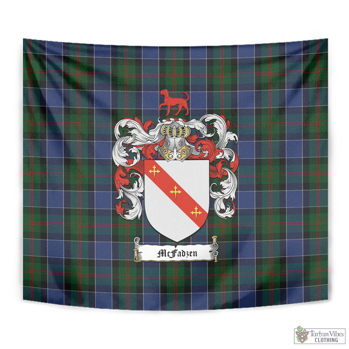 Tartan Vibes Clothing McFadzen 01 Tartan Tapestry Wall Hanging and Home Decor for Room with Family Crest