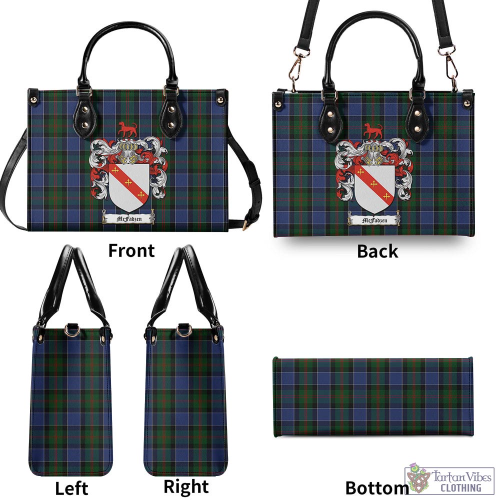 Tartan Vibes Clothing McFadzen 01 Tartan Luxury Leather Handbags with Family Crest