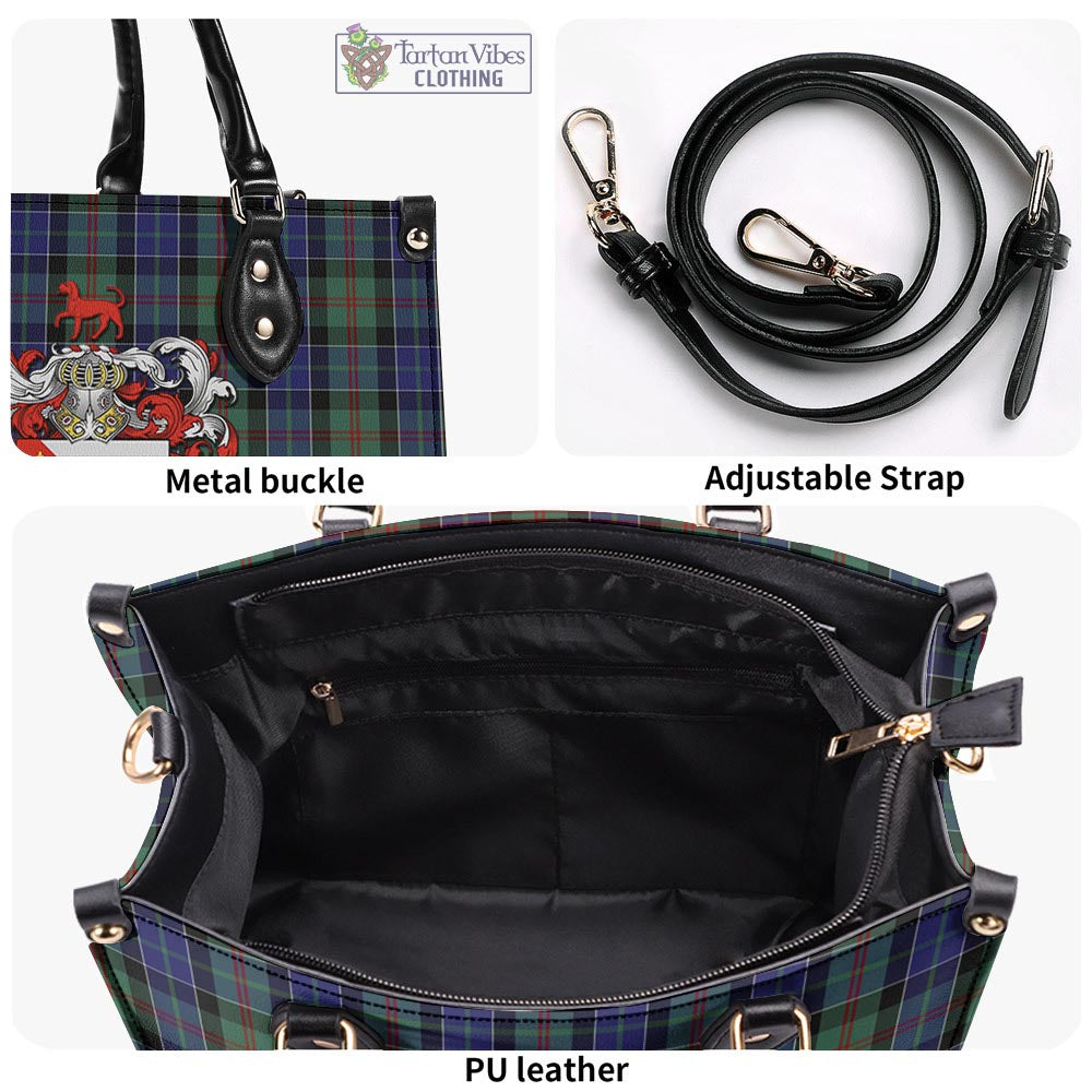 Tartan Vibes Clothing McFadzen 02 Tartan Luxury Leather Handbags with Family Crest