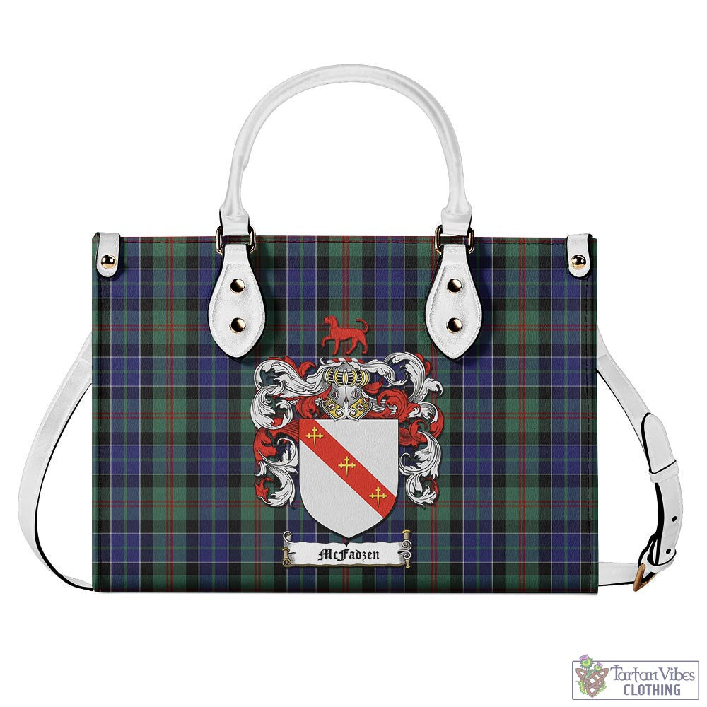 Tartan Vibes Clothing McFadzen 02 Tartan Luxury Leather Handbags with Family Crest