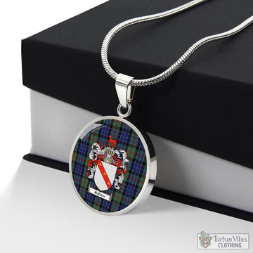 McFadzen 02 Tartan Circle Necklace with Family Crest