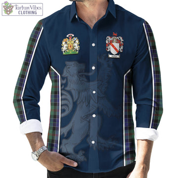 McFadzen 02 Tartan Long Sleeve Button Up Shirt with Family Crest and Lion Rampant Vibes Sport Style