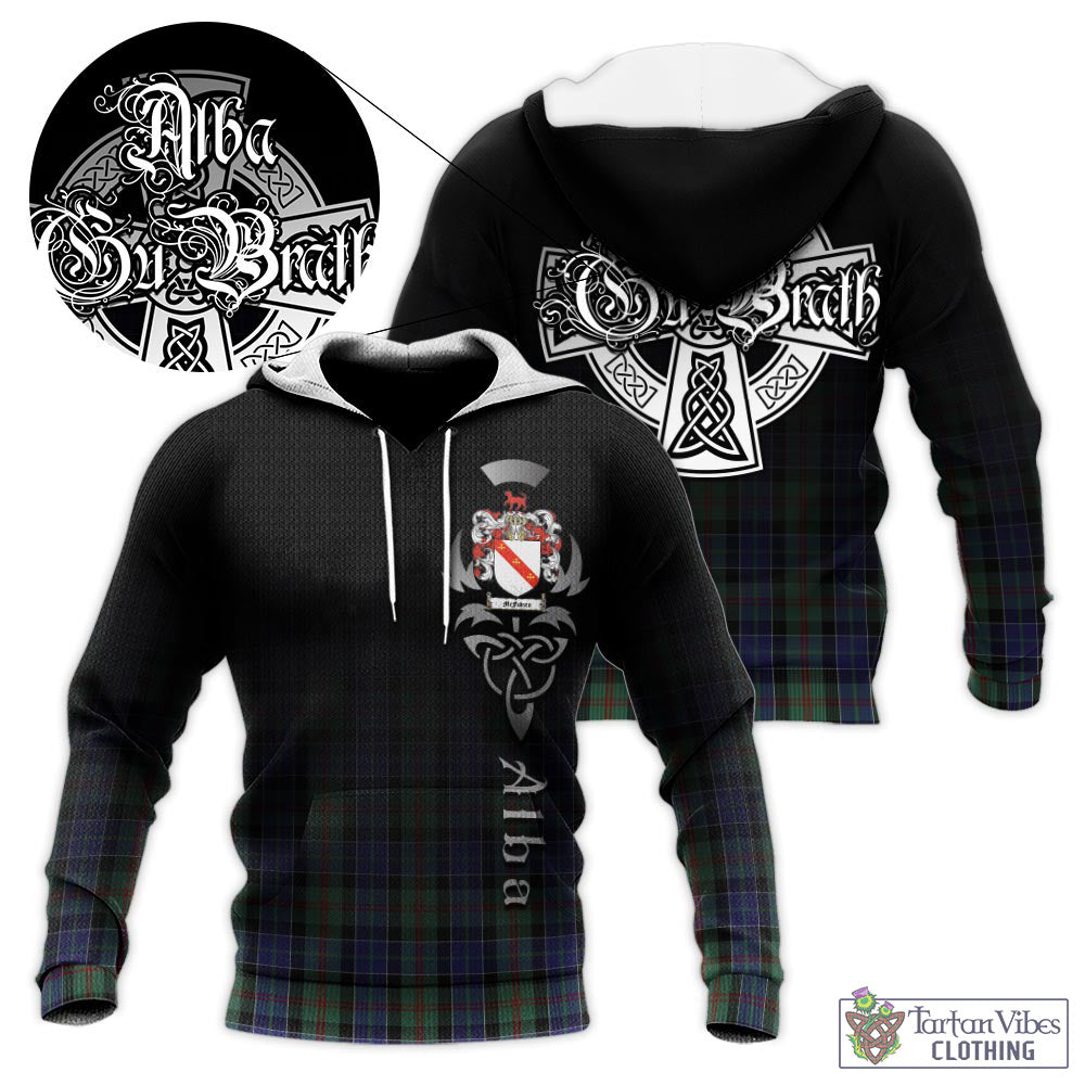 Tartan Vibes Clothing McFadzen 02 Tartan Knitted Hoodie Featuring Alba Gu Brath Family Crest Celtic Inspired