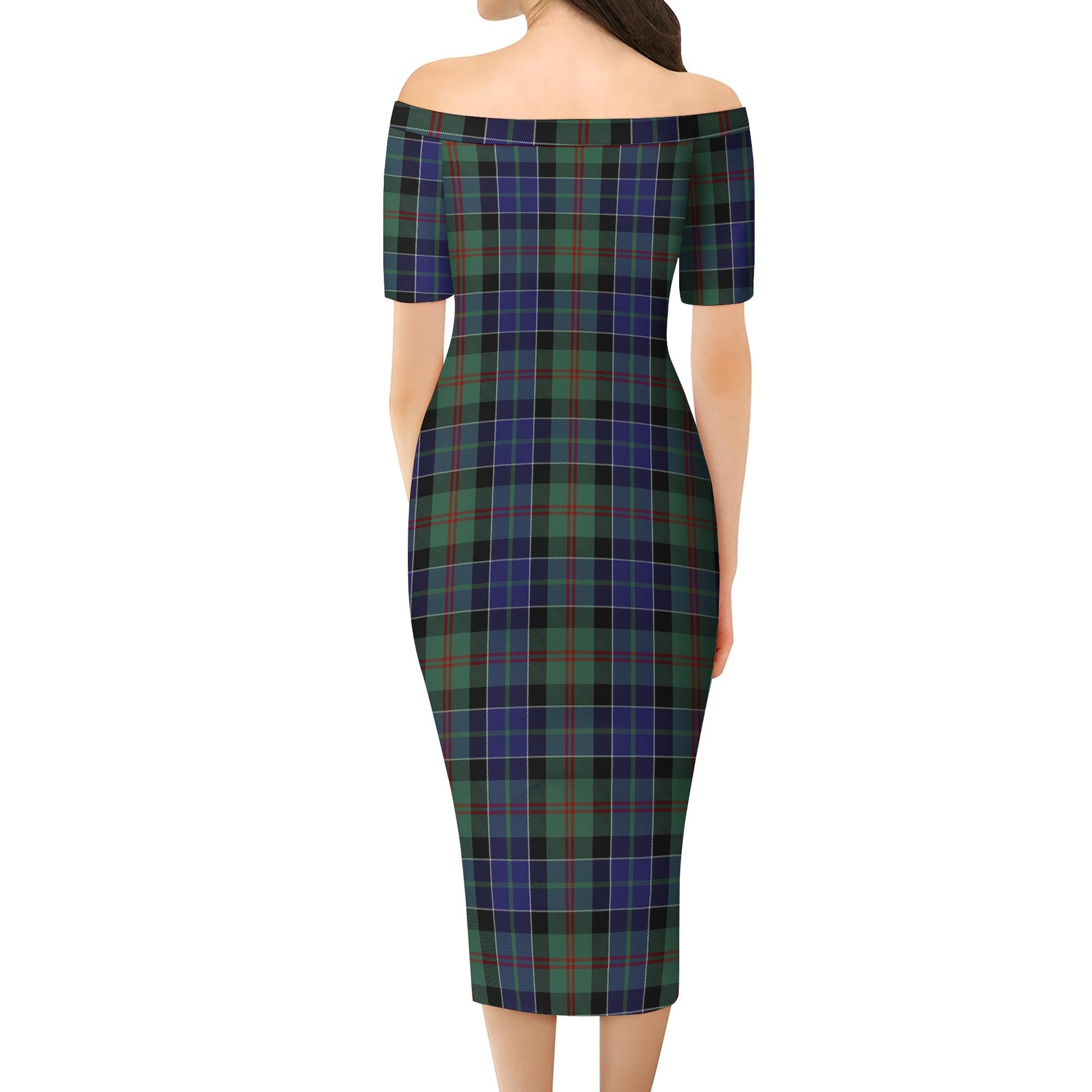 McFadzen #02 Tartan Off Shoulder Lady Dress - Tartanvibesclothing Shop