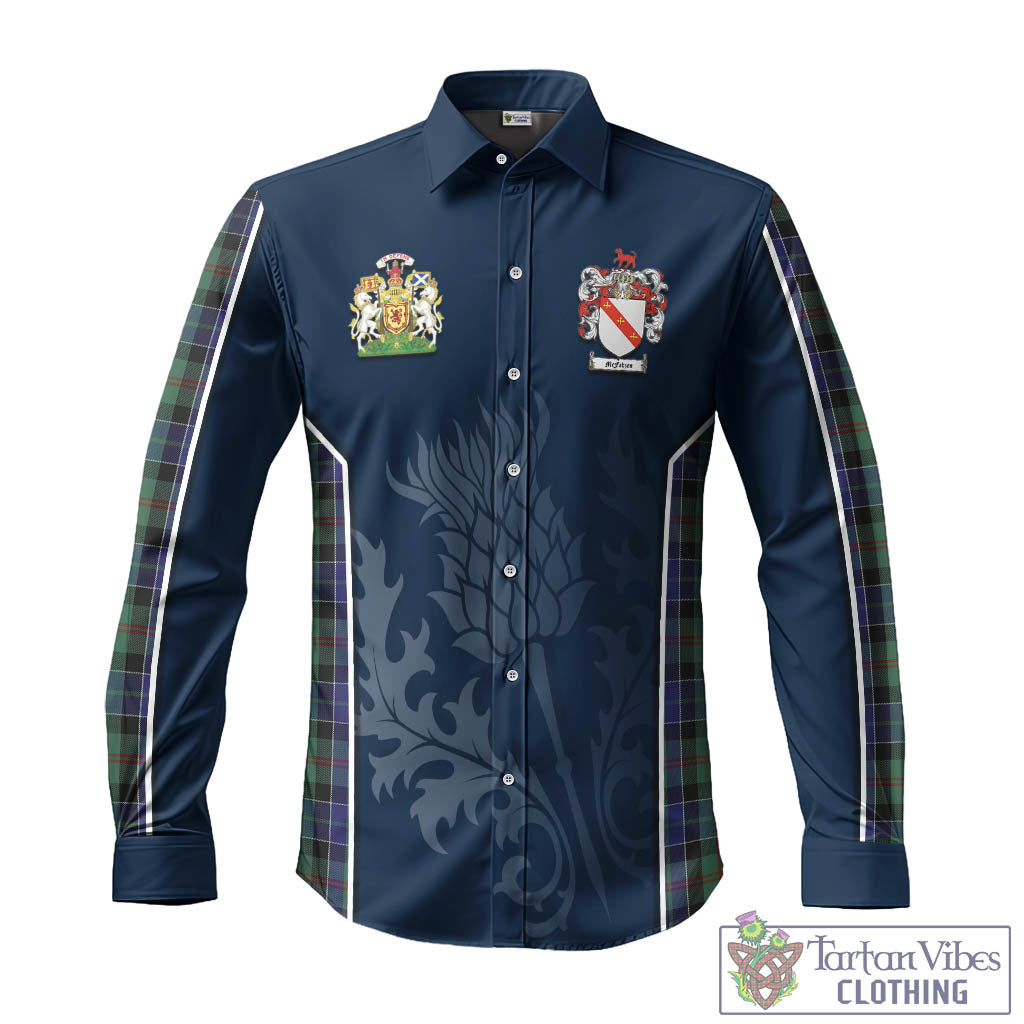 Tartan Vibes Clothing McFadzen 02 Tartan Long Sleeve Button Up Shirt with Family Crest and Scottish Thistle Vibes Sport Style