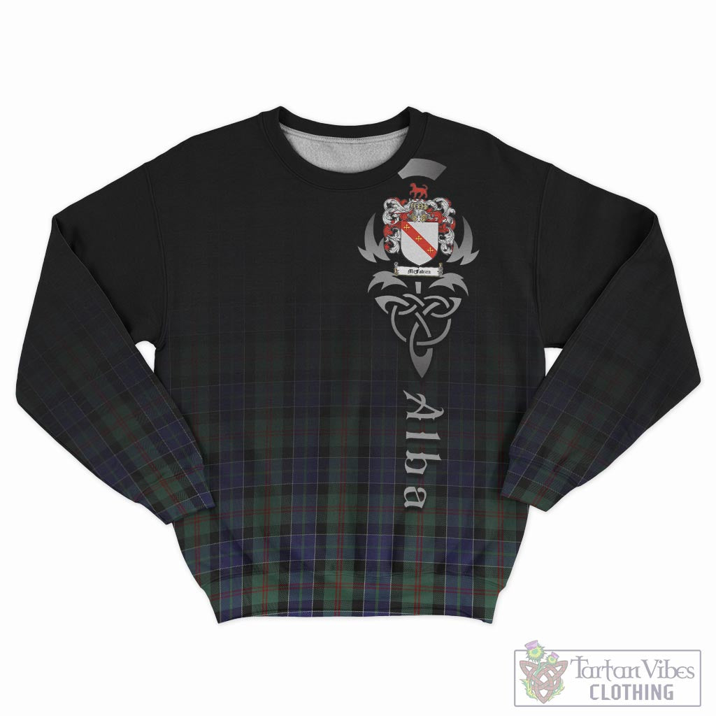 Tartan Vibes Clothing McFadzen 02 Tartan Sweatshirt Featuring Alba Gu Brath Family Crest Celtic Inspired