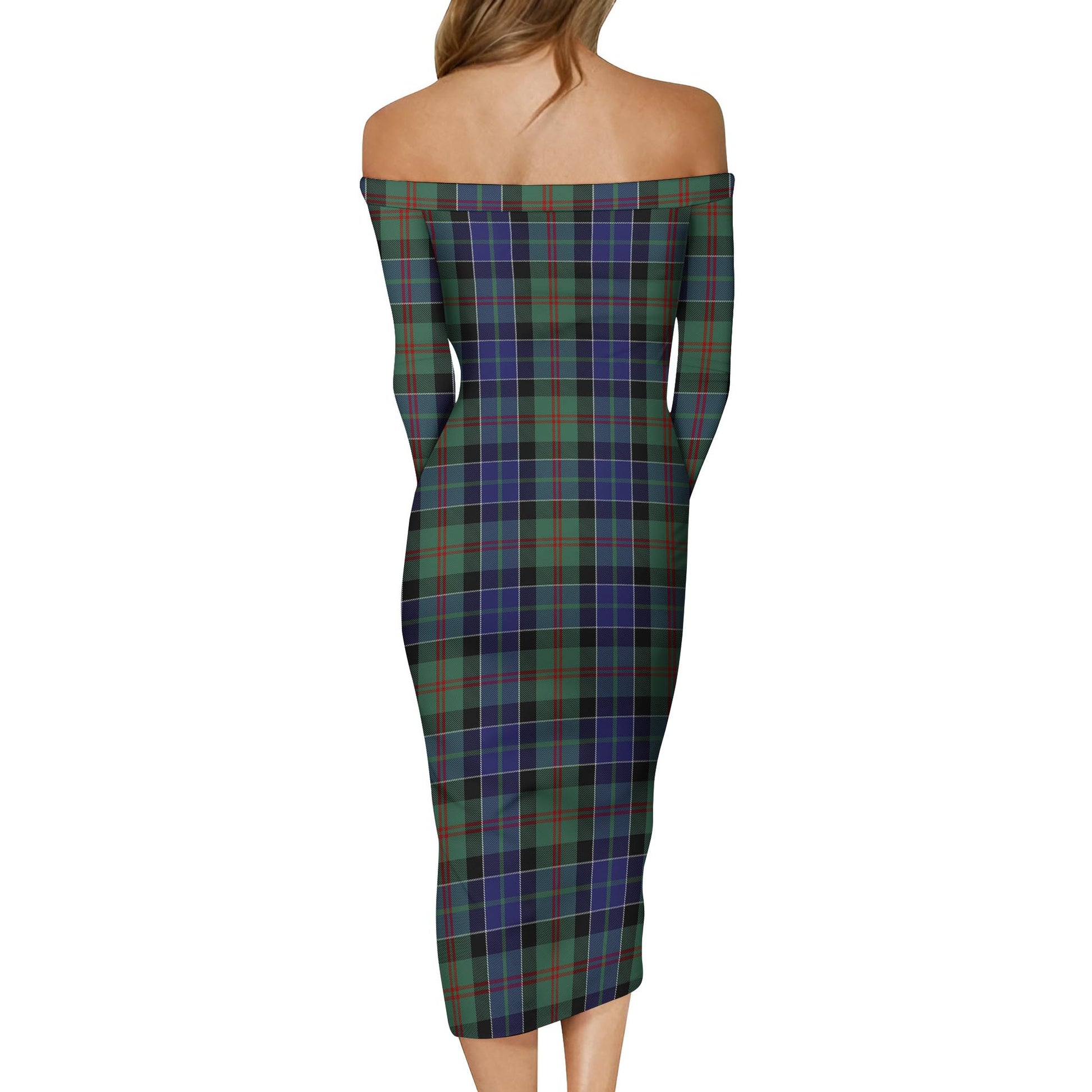 McFadzen #02 Tartan Off Shoulder Lady Dress - Tartanvibesclothing Shop