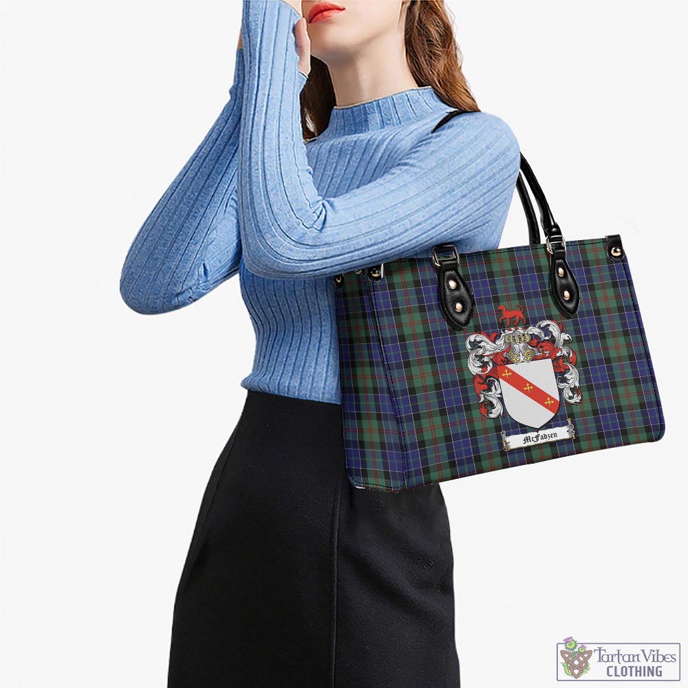 Tartan Vibes Clothing McFadzen 02 Tartan Luxury Leather Handbags with Family Crest