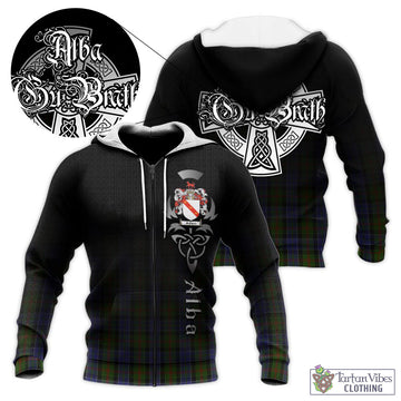 McFadzen 03 Tartan Knitted Hoodie Featuring Alba Gu Brath Family Crest Celtic Inspired