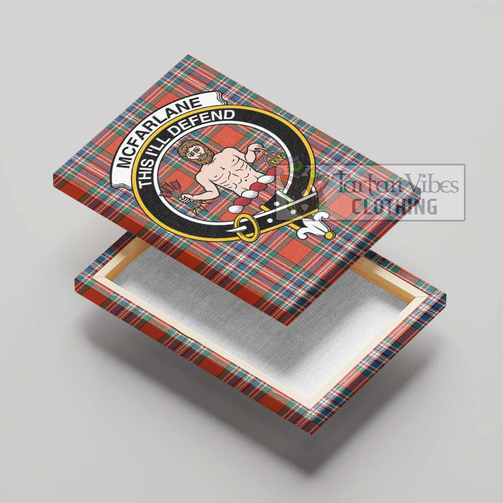 McFarlane Ancient Tartan Canvas Print Wall Art with Family Crest - Tartan Vibes Clothing