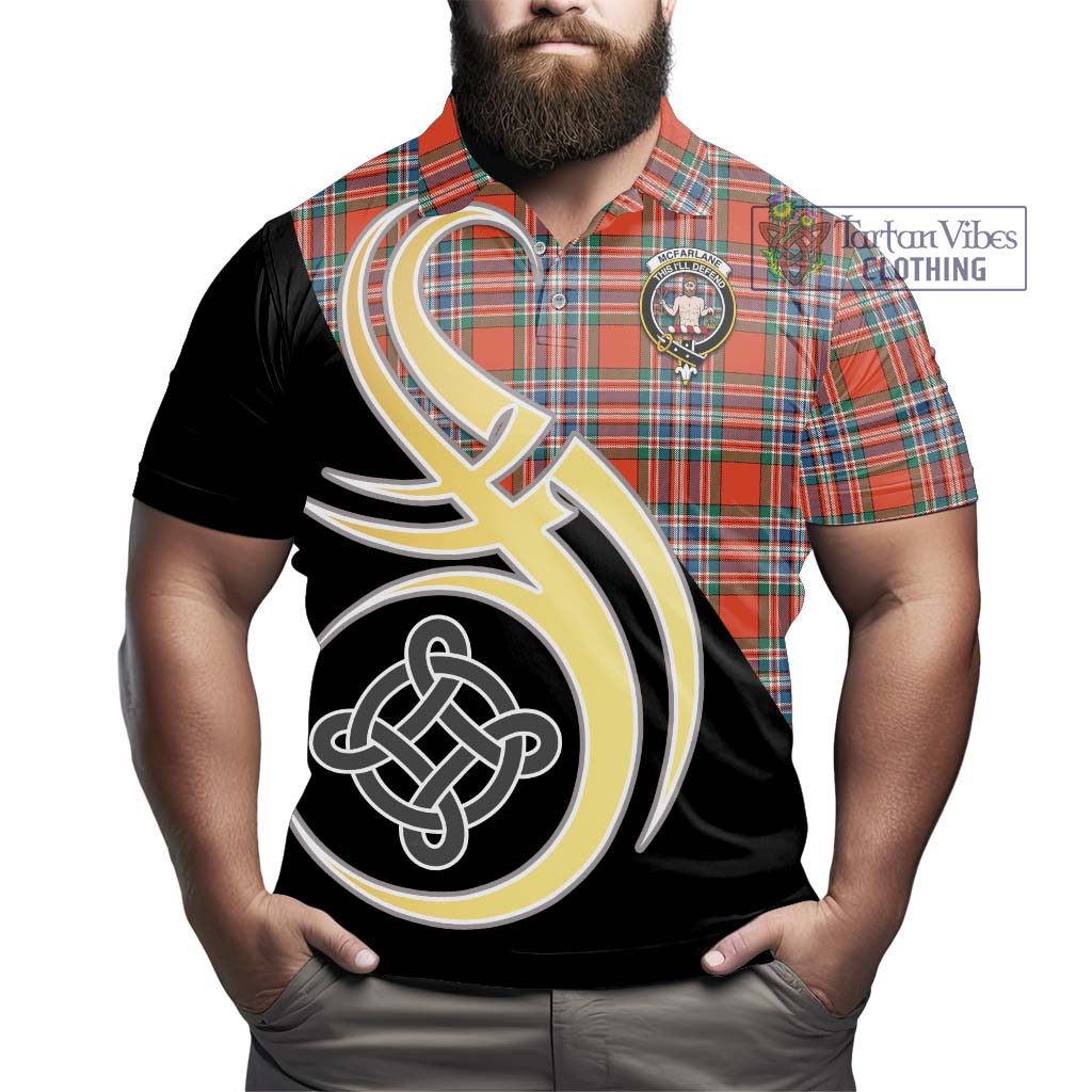 Tartan Vibes Clothing McFarlane Ancient Tartan Polo Shirt with Family Crest and Celtic Symbol Style