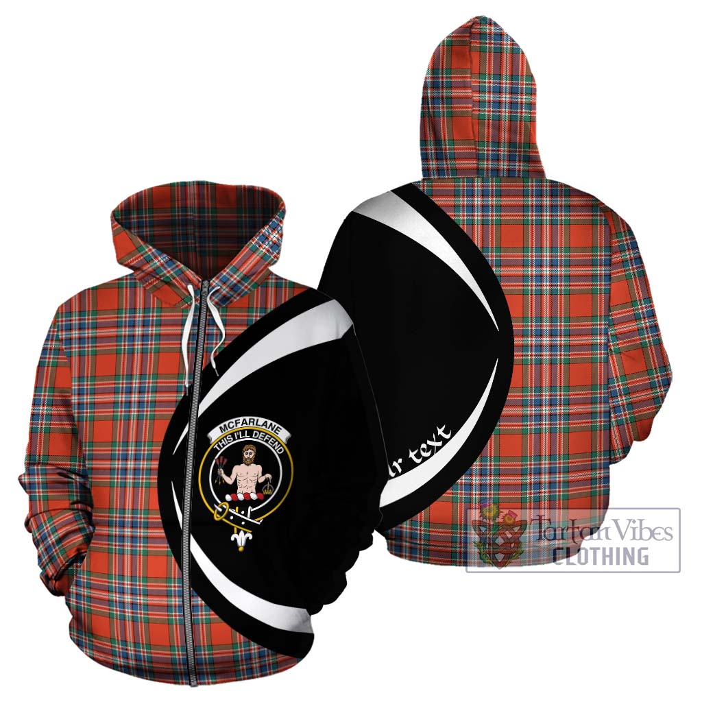 McFarlane Ancient Tartan Hoodie with Family Crest Circle Style - Tartan Vibes Clothing