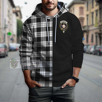 McFarlane Black White Tartan Hoodie with Family Crest and Half Of Me Style