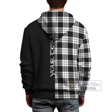 McFarlane Black White Tartan Hoodie with Family Crest and Half Of Me Style