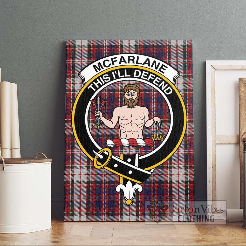 McFarlane Dress Tartan Canvas Print Wall Art with Family Crest Without Frame - Tartan Vibes Clothing