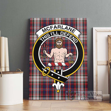 McFarlane Dress Tartan Canvas Print Wall Art with Family Crest