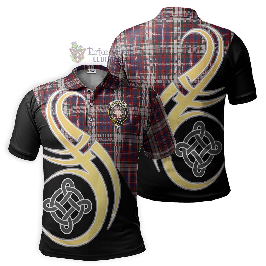 Tartan Vibes Clothing McFarlane Dress Tartan Polo Shirt with Family Crest and Celtic Symbol Style