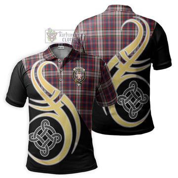 McFarlane Dress Tartan Polo Shirt with Family Crest and Celtic Symbol Style