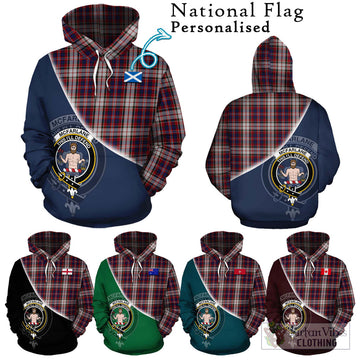 McFarlane Dress Tartan Hoodie with Personalised National Flag and Family Crest Half Style