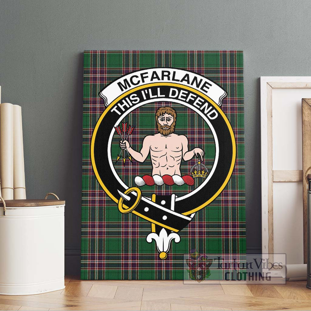 McFarlane Hunting Tartan Canvas Print Wall Art with Family Crest Without Frame - Tartan Vibes Clothing