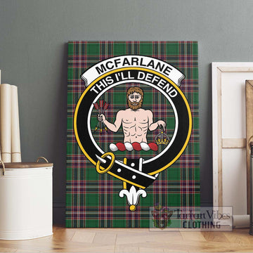 McFarlane Hunting Tartan Canvas Print Wall Art with Family Crest