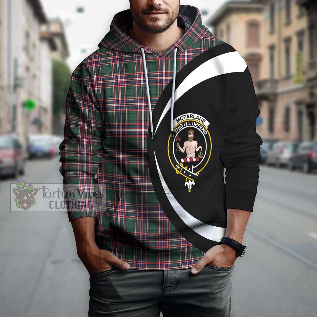 McFarlane Hunting Modern Tartan Hoodie with Family Crest Circle Style Zip Hoodie - Tartan Vibes Clothing