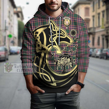 McFarlane Hunting Modern Tartan Hoodie with Family Crest Celtic Wolf Style