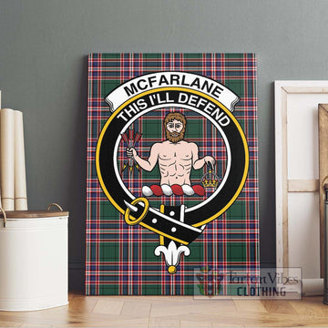 McFarlane Hunting Modern Tartan Canvas Print Wall Art with Family Crest