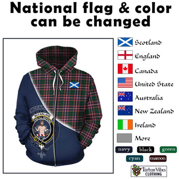 McFarlane Hunting Modern Tartan Hoodie with Personalised National Flag and Family Crest Half Style