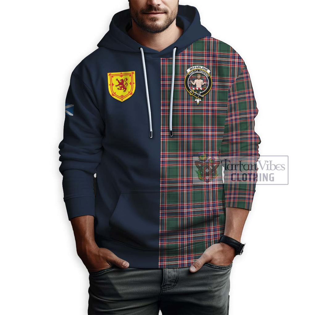 Tartan Vibes Clothing McFarlane Hunting Modern Tartan Hoodie with Scottish Lion Royal Arm Half Style