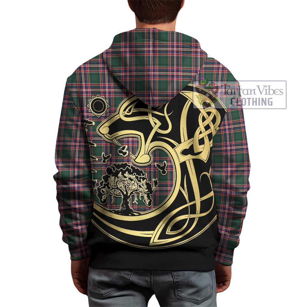 McFarlane Hunting Modern Tartan Hoodie with Family Crest Celtic Wolf Style - Tartan Vibes Clothing