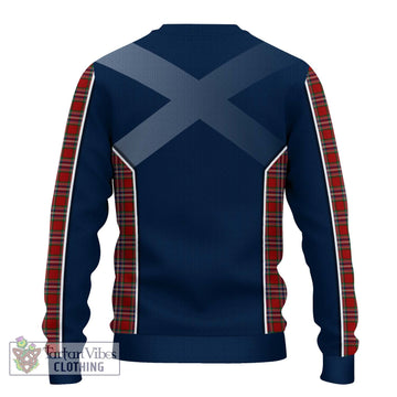 McFarlane Red Tartan Knitted Sweater with Family Crest and Lion Rampant Vibes Sport Style