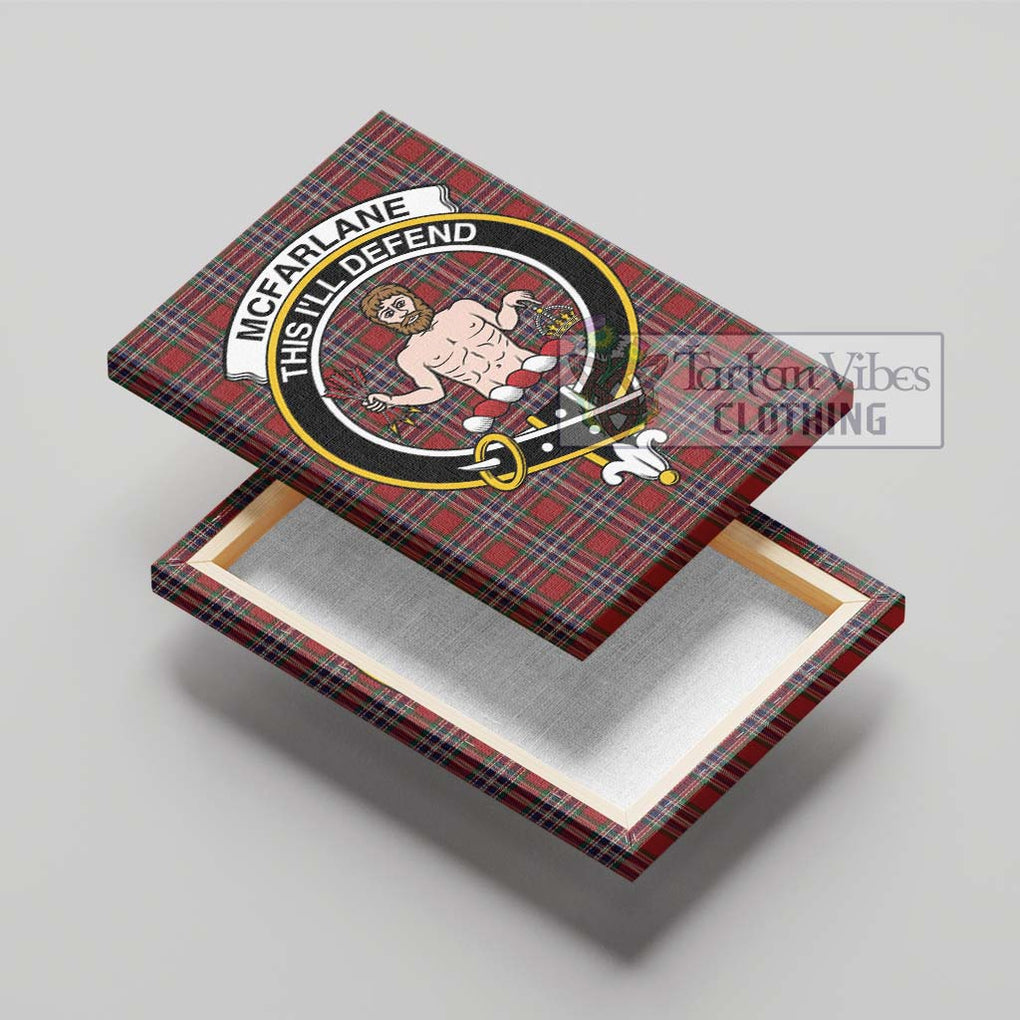 McFarlane Red Tartan Canvas Print Wall Art with Family Crest - Tartan Vibes Clothing