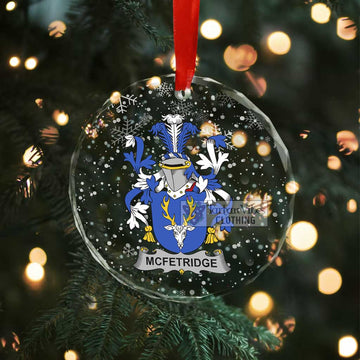 McFetridge Irish Clan Christmas Glass Ornament with Coat of Arms