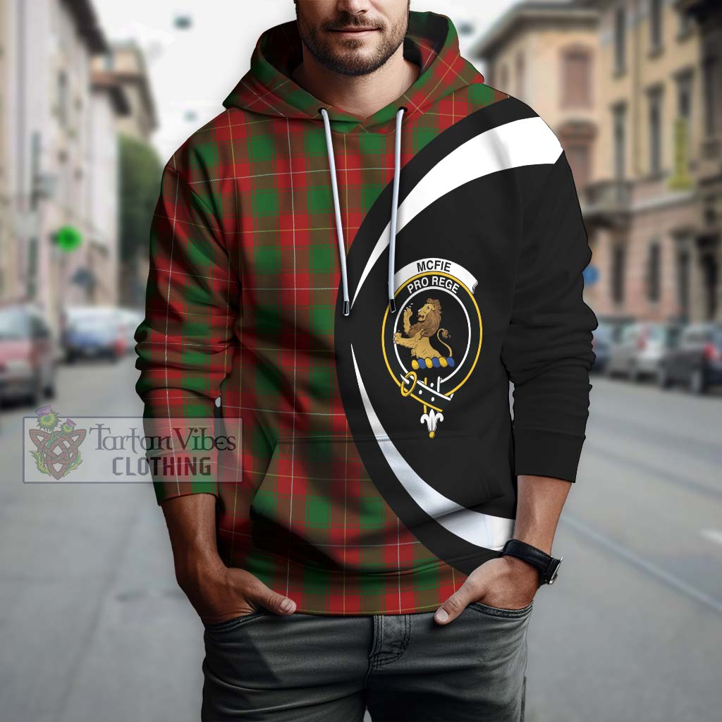 McFie Tartan Hoodie with Family Crest Circle Style Zip Hoodie - Tartan Vibes Clothing