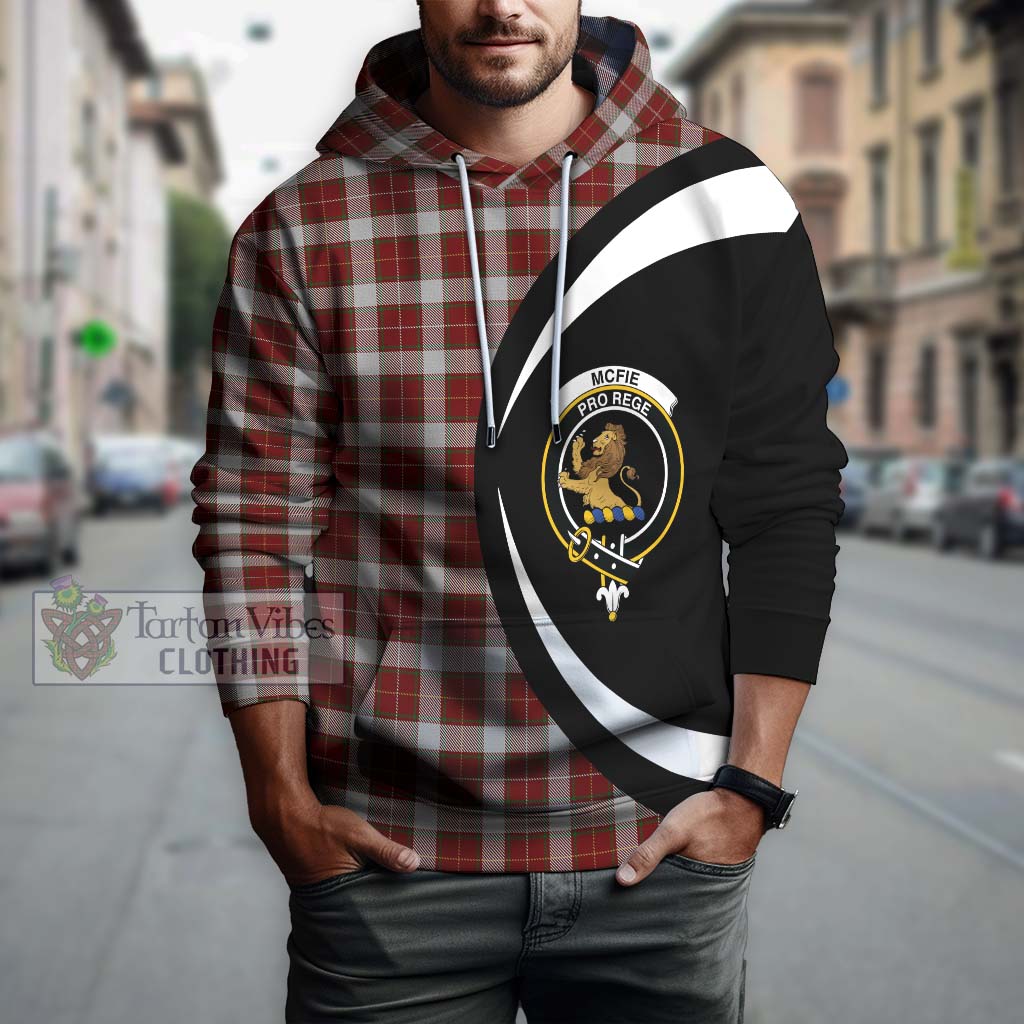 McFie Dress Tartan Hoodie with Family Crest Circle Style Zip Hoodie - Tartan Vibes Clothing