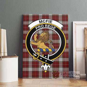 McFie Dress Tartan Canvas Print Wall Art with Family Crest