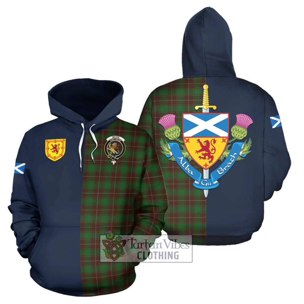 Tartan Vibes Clothing McFie Hunting Tartan Hoodie with Scottish Lion Royal Arm Half Style