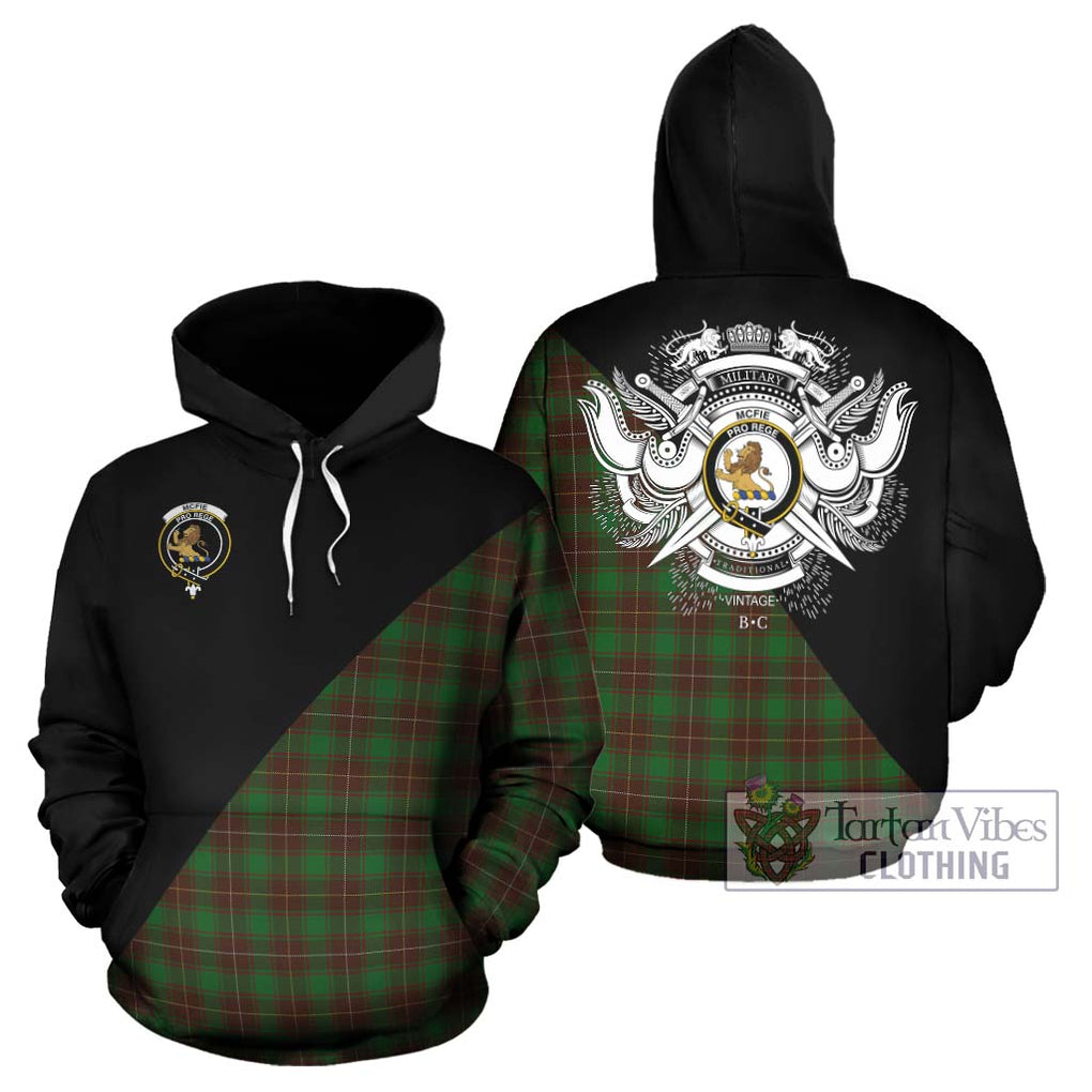 McFie Hunting Tartan Hoodie with Family Crest and Military Logo Style Zip Hoodie - Tartanvibesclothing Shop