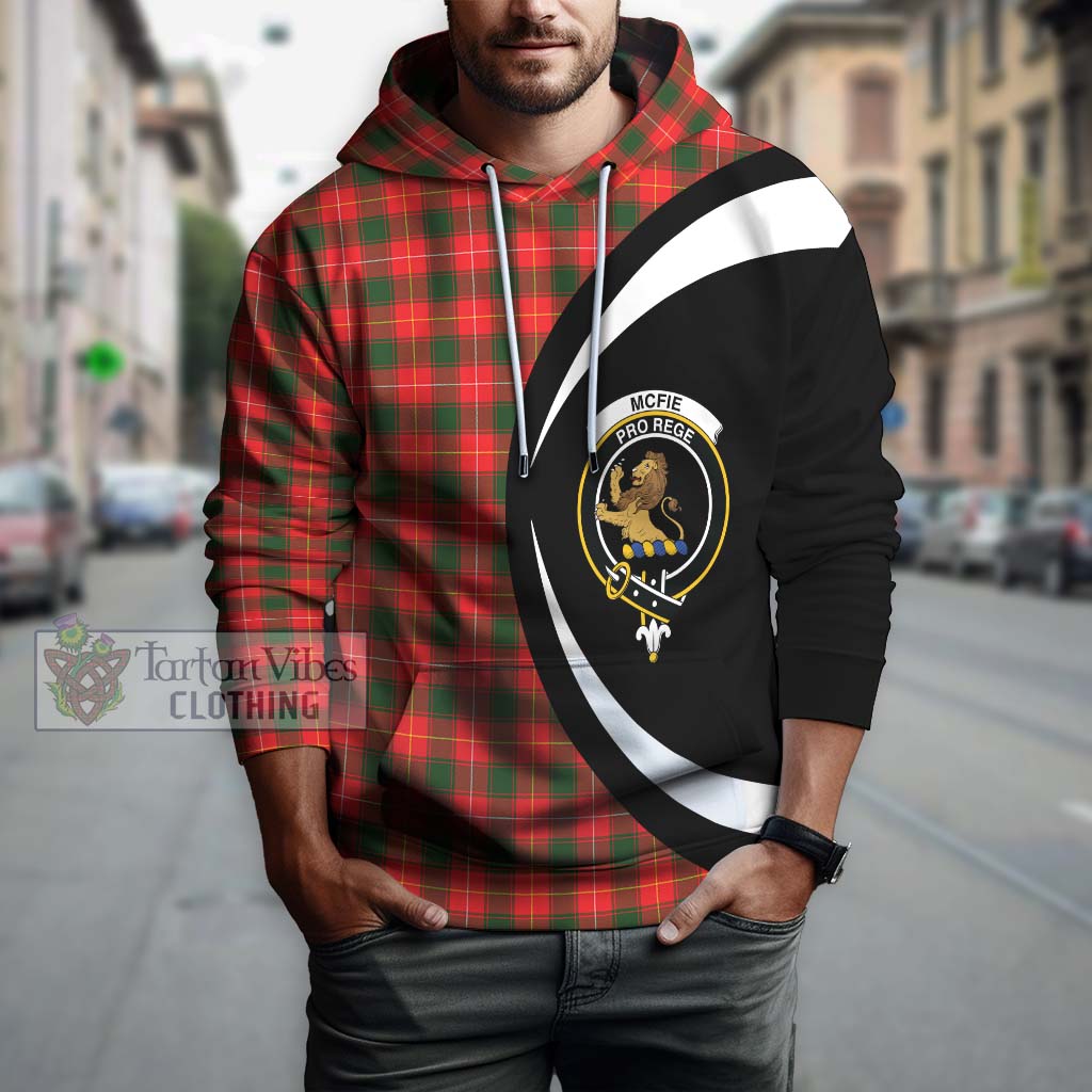 McFie Modern Tartan Hoodie with Family Crest Circle Style Zip Hoodie - Tartan Vibes Clothing