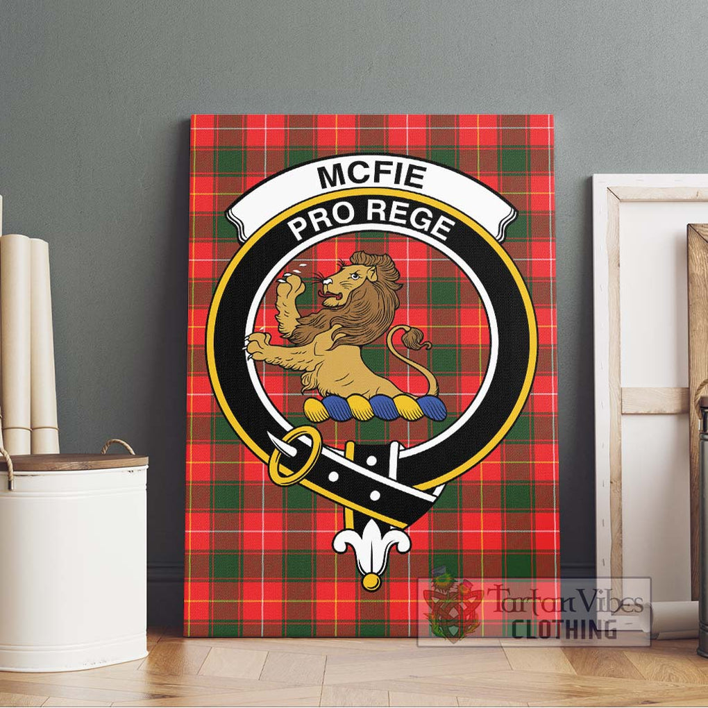 McFie Modern Tartan Canvas Print Wall Art with Family Crest Without Frame - Tartan Vibes Clothing