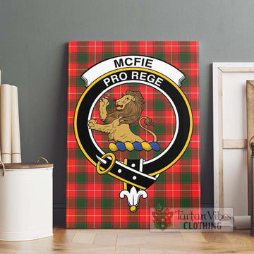 McFie Modern Tartan Canvas Print Wall Art with Family Crest