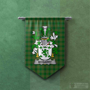 McGarry Irish Clan Tartan Gonfalon, Tartan Banner with Coat of Arms Chevron - Tartan Vibes Clothing