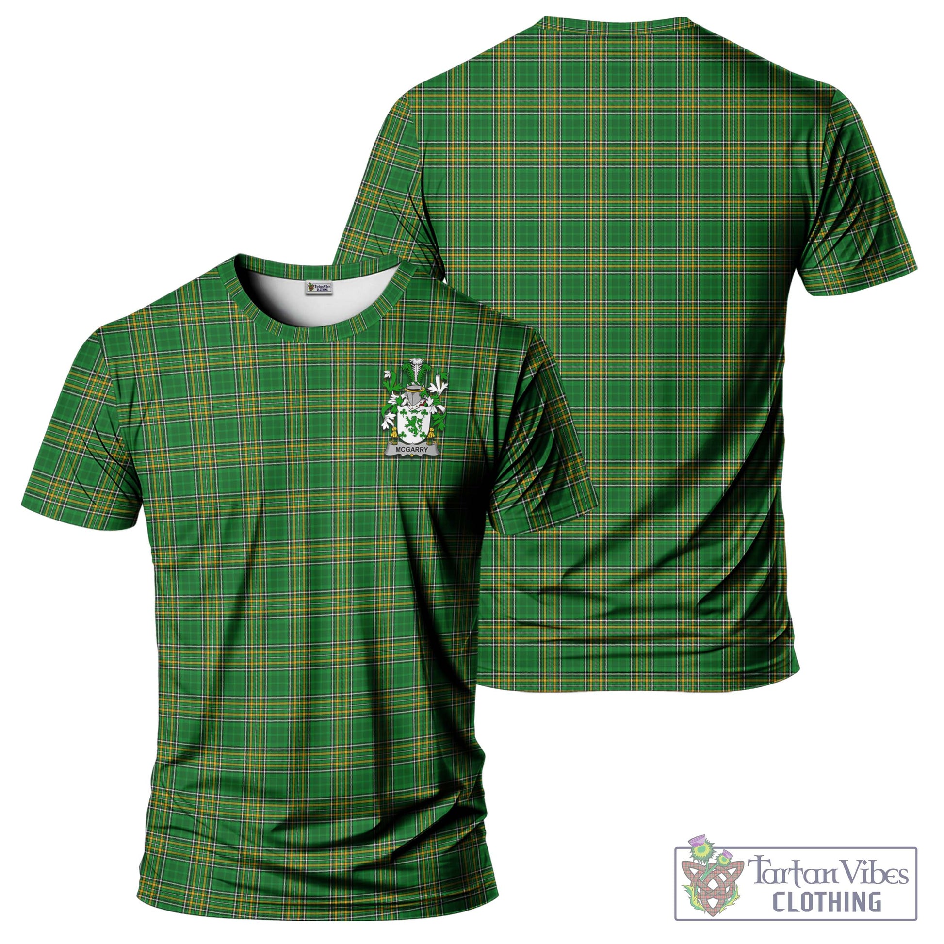McGarry Irish Clan Tartan T-Shirt with Family Seal Kid's Shirt - Tartan Vibes Clothing