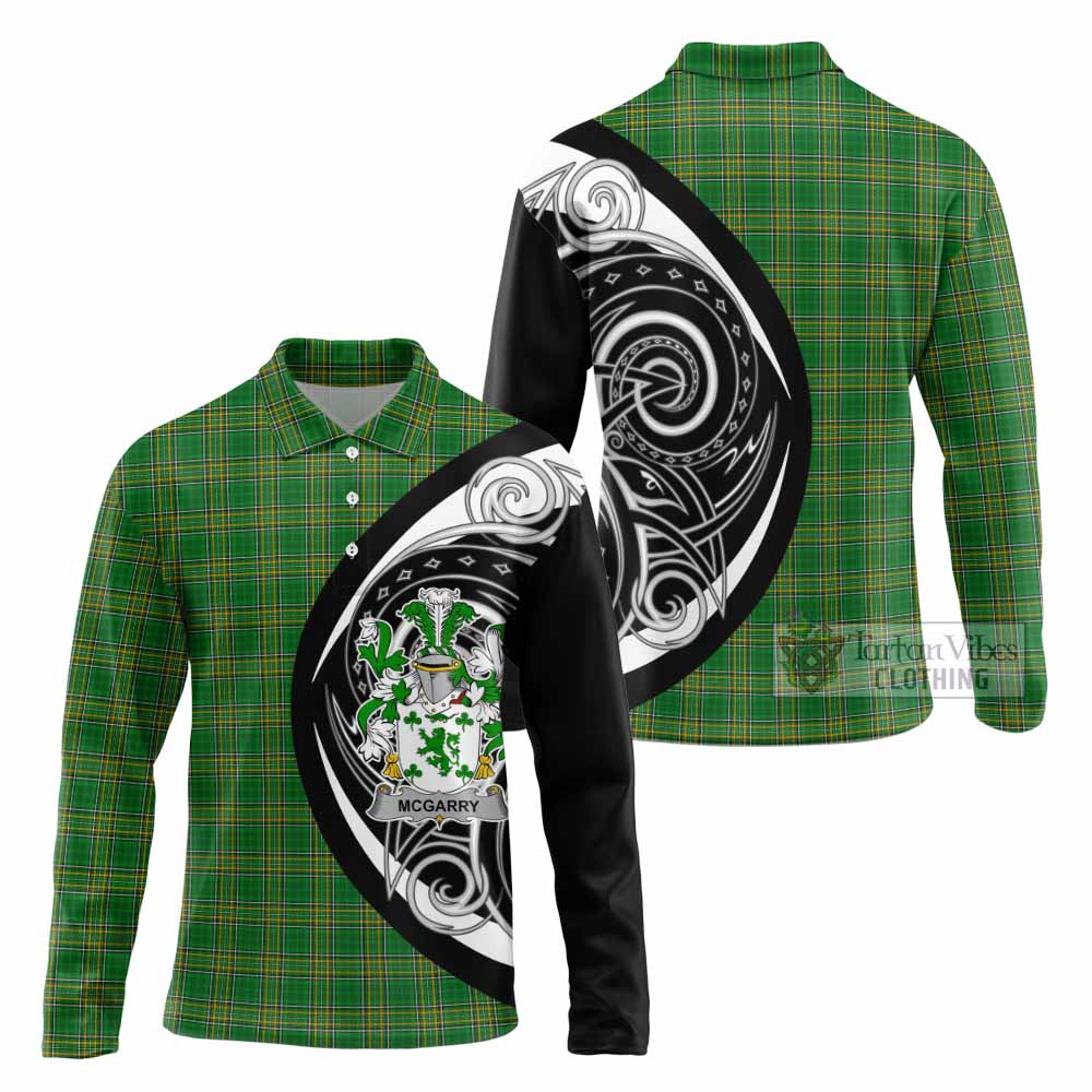 McGarry Irish Clan Long Sleeve Polo Shirt Celtic Circle Style - Tartan Vibes Clothing