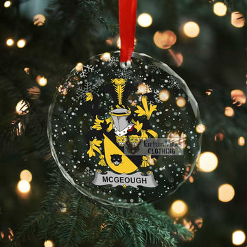 McGeough Irish Clan Christmas Glass Ornament with Coat of Arms