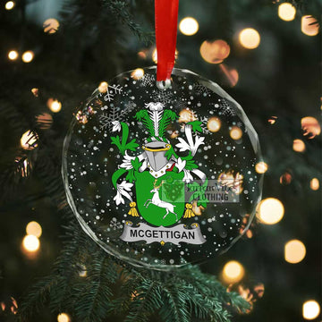 McGettigan Irish Clan Christmas Glass Ornament with Coat of Arms